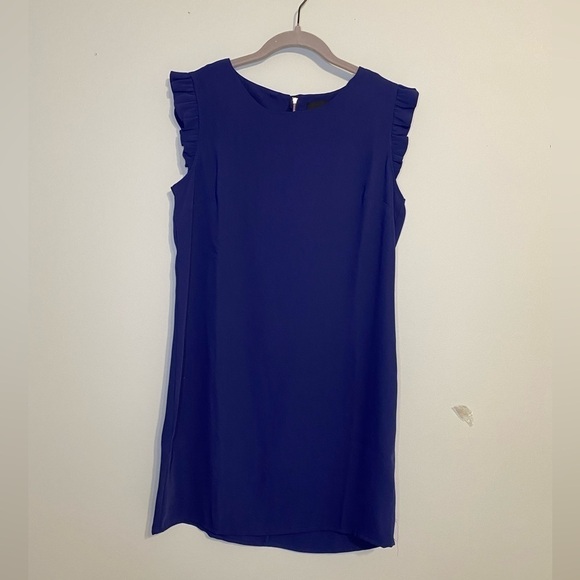 Cynthia Rowley Navy Mini Dress with Cap Ruffle Sleeve, Navy, Size 6 - Picture 2 of 13